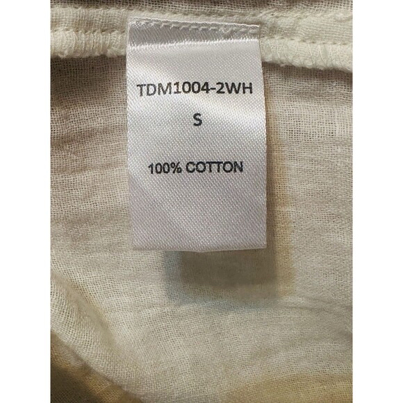 NWT THML Women Size S White Embroidered Floral Puff Sleeve Blouse Bohemian - Picture 9 of 10